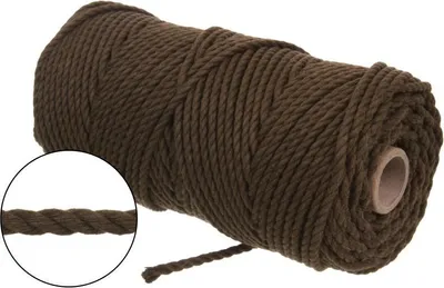 Produktbild von Makramee Garn Makramee-Seil 5 mm 100 m 3PLY Natürliche Baumwollfaden Baumwollkordel Baumwollschnur - Traumfänger, Blumentöpfe, Häkeln (Olive)
