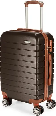 Immagine prodotto di BRUBAKER valigia a mano Paris - trolley da viaggio con chiusura a combinazione e 4 ruote - 37 x 56 x 22 cm - valigia con ruote, M, marrone e marrone chiaro