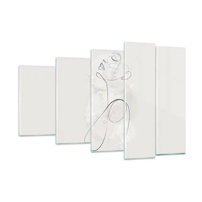 Produktbild von Bilder auf glas - 5 Teile - Frau eins Linie - 150x100cm - Glasbilder - Wandbilder - Bilder - zum Aufhängen bereit - Wanddekoration aus Glas - Glas Bilder - Wandbild auf Glas - GEG150x100-4576
