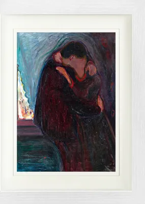 Produktbild von Edvard Munch Gerahmtes Bild Mit Edlem Passepartout | Wand-Bilder | Im Bilderrahmen - Der Kuss, 1897 (40 x 30 cm)