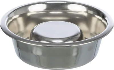 Produktbild von TRIXIE Slow Feeding Edelstahlnapf, 0,6 l / Ø 17 cm