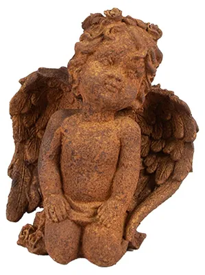 Imagen del producto de Clayre & Eef, figura decorativa de ángel, 11 cm, color marrón, poliresina