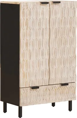 Obrázek produktu pro Maison Exclusive – Vysoká komoda s dvířky, bílá povrchová úprava, rozměry 60 x 33 x 100 cm