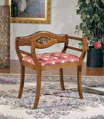Produktbild von Designer Stuhl Klassische Polster Stoff Sitzmöbel Wohnzimmer Lehnstuhl