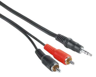 Obrázok produktu pre Hama RCA-3.5mm M/M 2m, 2 x RCA, Samec, 3.5mm, Samec, 2 m, Čierna, Červená