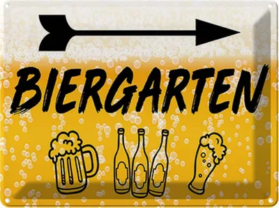 Produktbild von vianmo Blechschild 30x40 cm Biergarten rechts Bier Bar Club Alkohol