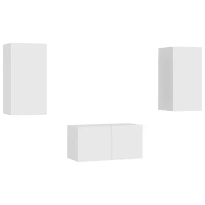 Image de vidaXL Ensemble de meubles TV 3 pièces blanc en bois composite