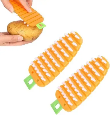 Produktbild von 2 Stück Gemüsebürste - Kartoffelschrubber - Küchenbürste - Küchenutensilien - Aufhängbar - Bürste für Obst und Gemüse - Multifunktionale Gemüsebürste - Flexible Reinigungsbürste - Geeignet zum Reinigen von Kartoffeln, Karotten und Gurken