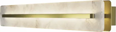 Produktbild von LED Wandlampe Glas Metall warmweiß 3000 K 250 lm 60 cm breit in Messing Weiß länglich Modern
