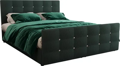 Produktbild von Gepolstertes Boxspringbett 180x200 mit Stauraum KAUR - dunkelgrün 2