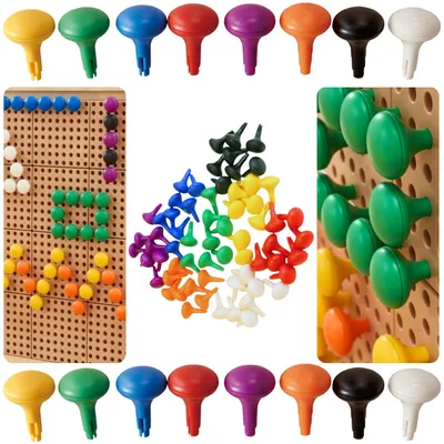 Obrázek produktu pro MASTERKIDZ Barevné Kolíčky Jumbo pro STEM Tabuli 64 Ks - 8 Barev