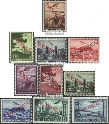 Produktbild von Briefmarken Serbien (Dt.Bes.2.WK.) 1941 Mi 16-25 (kompl.Ausg.) postfrisch Aufdruckausgabe