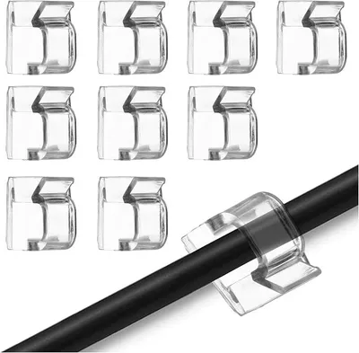 Produktbild von PolkaHome® Kabelhalter 50 Stück, selbstklebende Kabelclips, transparente Kabelorganizer für Kabelmanagement, Kabelbefestigung für