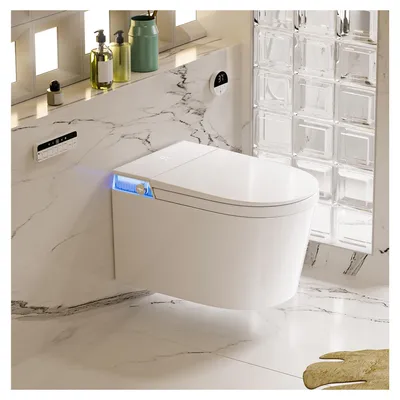 Wand-WC mit Bidet-Sitz, automatischer Spülung, beheiztem Sitz, weiß