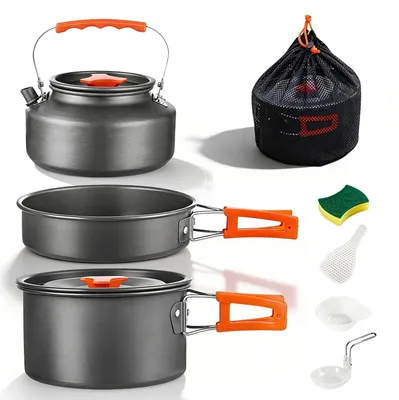 Image de Omgoods - Ensemble de 10 pièces pour la cuisine en plein air, idéal pour le camping