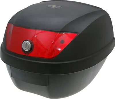 Zdjęcie produktu dla Topcase 101, kolor czarny, pojemność 28 litrów, reflektor czerwony, kompatybilny z motocyklami Benzhou i Huatian Rivero