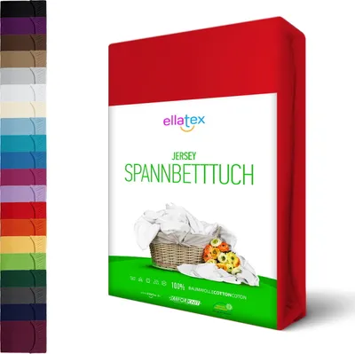 Produktbild von JERSEY Spannbettlaken Spannbetttuch 100% Baumwolle Bettlaken Betttuch Laken, in Größe: 140x200-160x200 cm, in Farbe: Rot