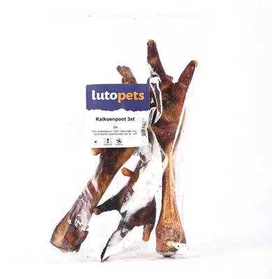 Produktbild von Lutopets Putenfüße – 3 Stück – Getrockneter Kausnack für Hunde