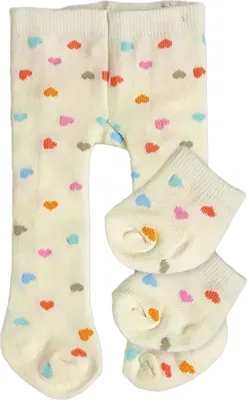 Produktbild von Heless Puppen-Strumpfhose mit Söckchen ''Herz Konfetti'', Gr. 35-45 cm