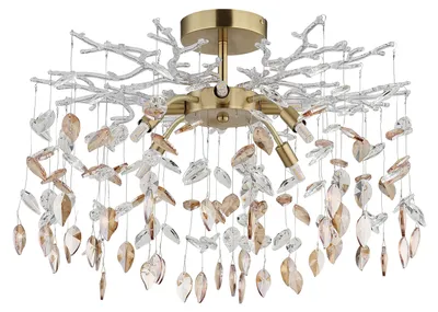 Zdjęcie produktu dla Lampa sufitowa DANNA, metal złoty, z elementami kryształowymi, 8 x żarówka G9, średnica 61 cm