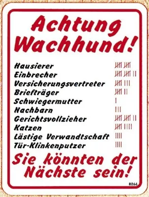 Produktbild von Warnschild - Hinweisschilld - ACHTUNG WACHHUND... Sie könnten der nächste - 15cm x 20cm - Sicherheit - 308266