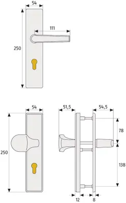 Produktbild von ABUS Tür-Schutzbeschlag KLT512 neusilber 248993