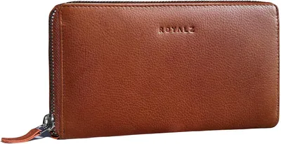 Produktbild von ROYALZ 'Lilly' Damen Portemonnaie Groß aus Büffel-Leder mit Reißverschluss, RFID Schutz, 12 Kartenfächer, Kleingeldfach, Geldscheinfächer, Querformat