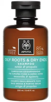 Zdjęcie produktu dla Apivita Oily, Szampon do mycia włosów regulujący włosy tłuste z suchymi końcówkami, 250 ml