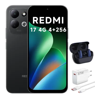 Produktbild von Xiaomi REDMI 17 4G Smartphone 4GB 256GB Schwarz 6,9 Zoll 7500mAh mit 67W Ladegerät + Bluetooth-Kopfhörer