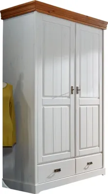 Produktbild von Kleiderschrank >SZ-0132< in weiß - 132x217x62 (BxHxT)