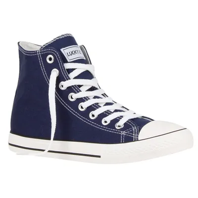 Produktbild von Mytrendshoe Herren High Top Sneakers Schnürer Sportschuhe 72046, Farbe: Dunkelblau Lucky, Größe: 43
