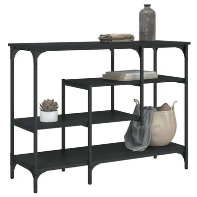 Obrázek produktu pro Konzolový stolek s policemi 100 x 35 x 75 cm Černá