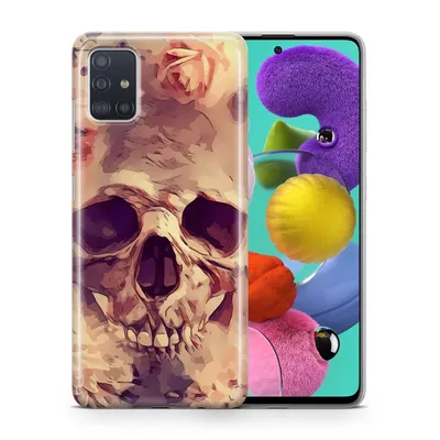 Produktbild von Handyhülle Schutzhülle für Samsung Galaxy A03s Case Cover Tasche Bumper Etuis TPU, Modell:Samsung Galaxy A03S, Motiv auswählen:Blumen Totenkopf