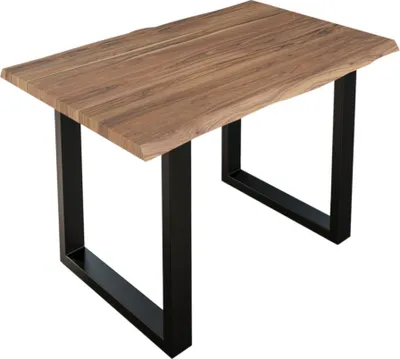 Produktbild von Esstisch Baumkante massiv Akazie stone 140 x 80 cm schwarz LAUREN