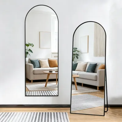 Produktbild von INONEFT Ganzkörperspiegel, 165 x 60 cm, Gewölbter Standspiegel,Schwarz