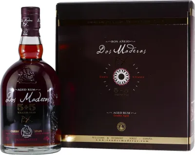 Produktbild von DOS MADERAS PX 5+5 Rum Geschenkpackung + 2 Gläsern