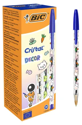 Immagine prodotto di Penna a sfera Cristal Kawaii 1 mm blu (20 pezzi) BIC
