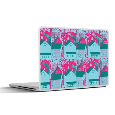 Produktbild von MuchoWow® Laptop Aufkleber Sticker Cover Muster - Abstrakt - Haus 25x18 cm - Laptop-Deko