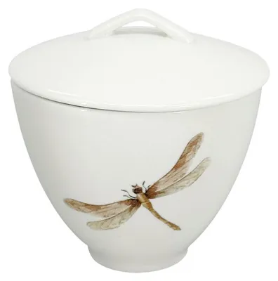 Productafbeelding van Porseleinen suikerpot "Libelle", 150 ml, groen/bruin