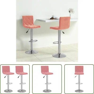 Produktbild von The Living Store Barhocker 2 Stk. Rosa Samt