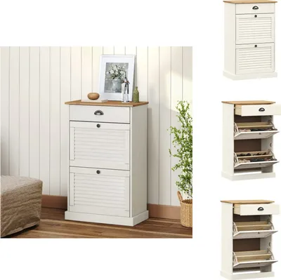 Obrázek produktu pro vidaXL Botník VIGO 60x35x96 cm Bílá masivní borovice - Botníky a skříně