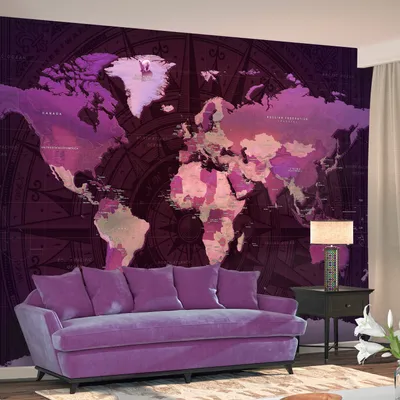 Produktbild von Basera Selbstklebende Fototapete Weltkartenmotiv k-A-0273-a-a, mit UV-Schutz, 98x70 cm