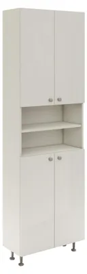 Produktbild von haaus Zaria Bad-Hochschrank, 4 Türen, MDF, Weiß Hochglanz/Weiß, 60 x 27 x 190 cm