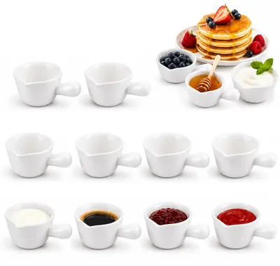 Produktbild von Set mit 10 kleinen Milchkanne aus Keramik, 95 ml Fassungsvermögen