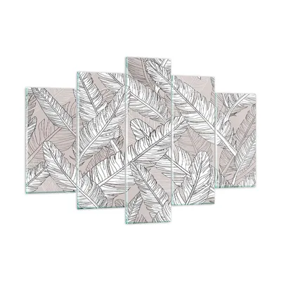 Produktbild von Bilder auf glas - Feder Grafiken - 150x100cm - Glasbilder - Wandbilder - Kunstdruck - zum Aufhängen bereit - Wanddekoration aus Glas - Glas Bilder - Wandbild auf Glas - 5 Teile - GEA150x100-3560