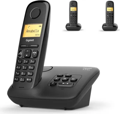 Obrázek produktu pro Gigaset A270A - Analogový telefon/DECT - Bezdrátové sluchátko - Hlasitý odposlech - 80 záznamů - ID volajícího - Černá (L36852-H2832-B111)