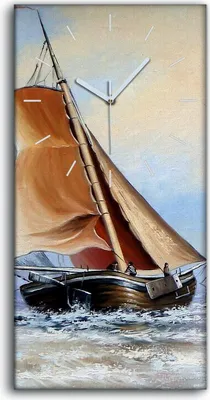 Produktbild von Dekor Leinwand Uhr Wandbilder 30x60 Gemälde Ozean See Schiff Wellen Wolken Kunst - weiße Hände