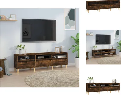 Image de vidaXL Armoire TV chêne fumé 150x30x44,5 cm Bois composite - Meuble TV