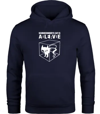 Produktbild von Hoodie Herren Schroedingers Katze Kapuzenpullover Moonworks® navy XS