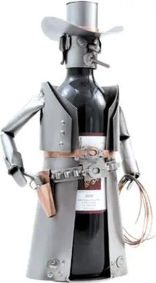 Produktbild von Weinhalter Cowboy aus Metall – handgefertigte Western-Deko